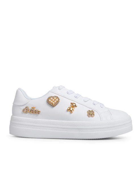 Tenis Blanco Básico Dijes Dorados 9814